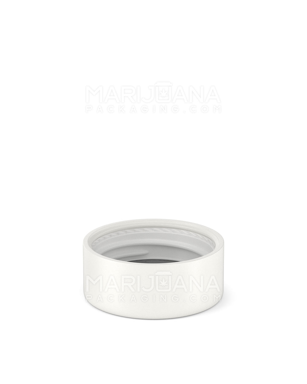 POLLEN GEAR | HiLine Child Resistant Smooth Push Down & Turn Plastic Flat Caps w/ Foil Liner | 45mm - Matte White - 308 Count - 4