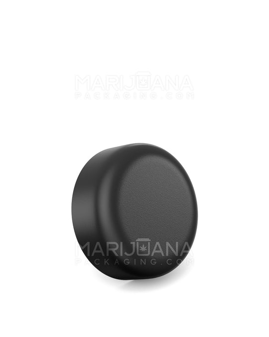 POLLEN GEAR | LoPro Child Resistant Smooth Push Down & Turn Plastic Round Caps w/ Foam Liner | 38mm - Matte Black - 160 Count