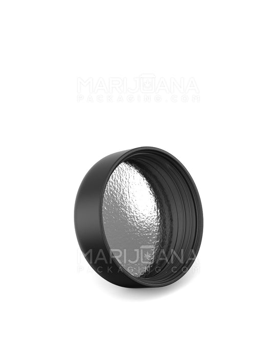 POLLEN GEAR | LoPro Child Resistant Smooth Push Down & Turn Plastic Round Caps w/ Foam Liner | 38mm - Matte Black - 160 Count