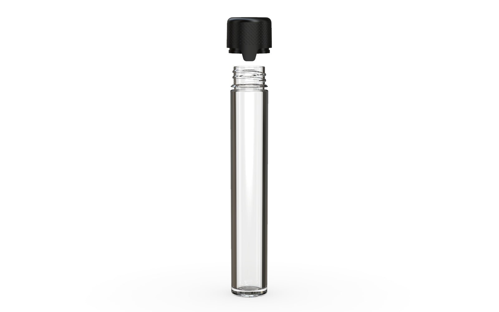 CHUBBY GORILLA | Child Resistant Clear Plastic Aviator Pre - Roll Tubes w/ Black Cap | 25mm - 115mm | Sample - 3