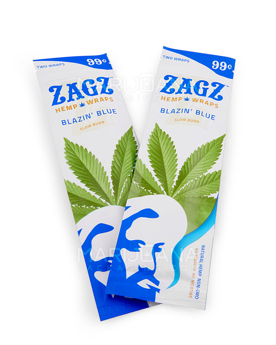 ZAGZ | 'Retail Display' Slow Burn Hemp Wraps | Blazin Blue - Flavored Hemp - 25 Count