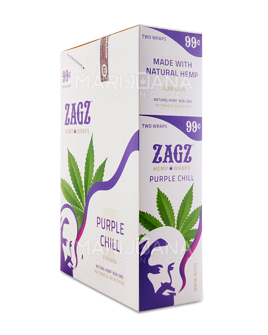 ZAGZ | 'Retail Display' Slow Burn Hemp Wraps | Purple Chill - Flavored Hemp - 25 Count