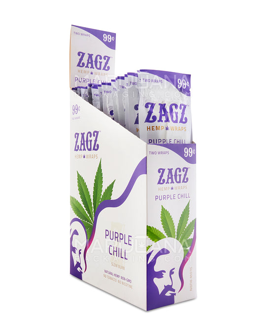 ZAGZ | 'Retail Display' Slow Burn Hemp Wraps | Purple Chill - Flavored Hemp - 25 Count