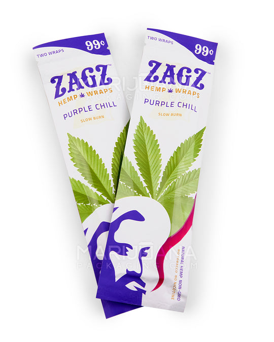 ZAGZ | 'Retail Display' Slow Burn Hemp Wraps | Purple Chill - Flavored Hemp - 25 Count