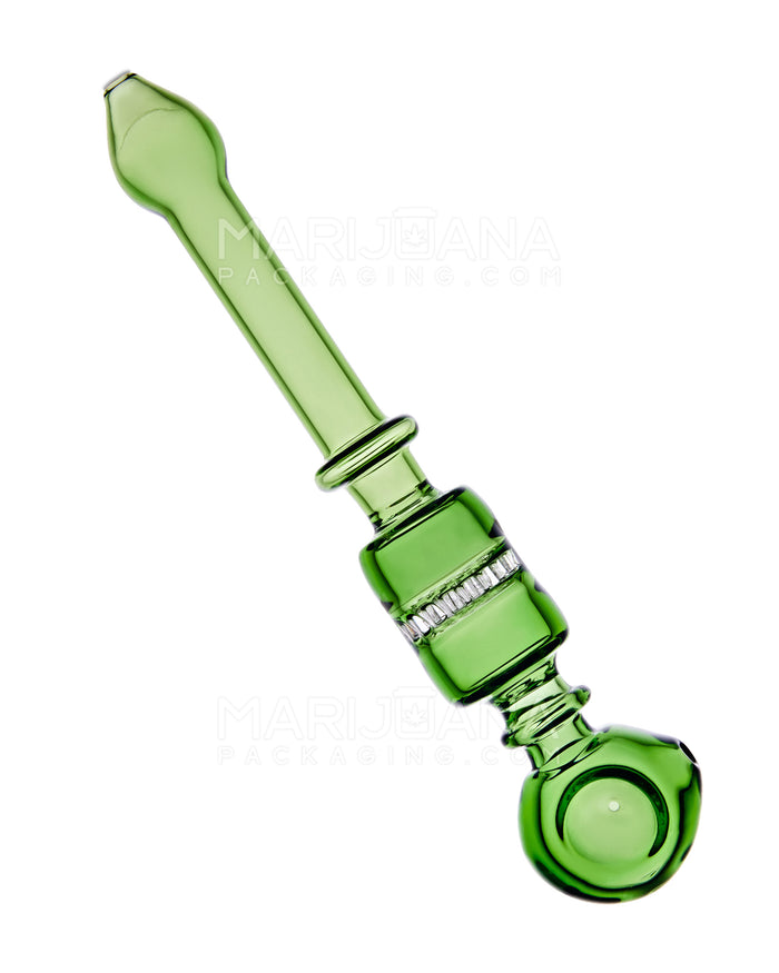 Long Spoon Hand Pipe w/ Honeycomb Percolator | 8in Long - Glass - Assorted Image