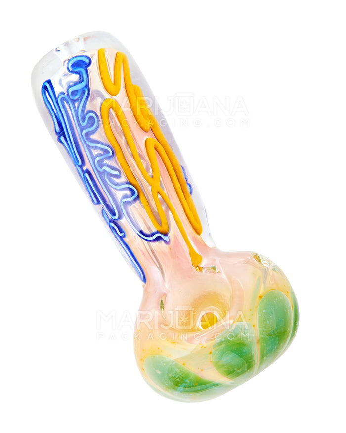 Swirl & Fumed Spiral Spoon Hand Pipe | 4.5in Long - Glass - Assorted Image