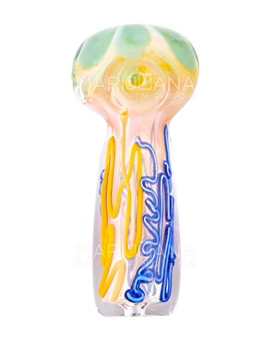 Swirl & Fumed Spiral Spoon Hand Pipe | 4.5in Long - Glass - Assorted