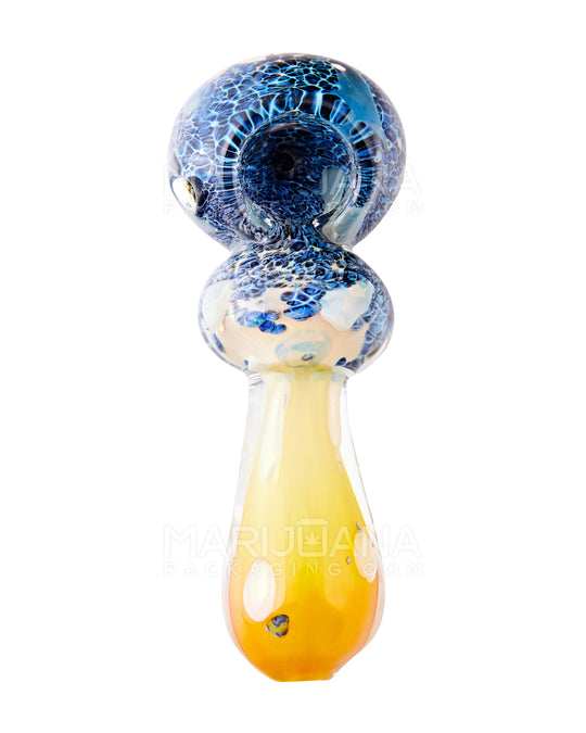 Frit & Fumed Spoon Hand Pipe w/ Single Bulge | 4.5in Long - Glass - Assorted