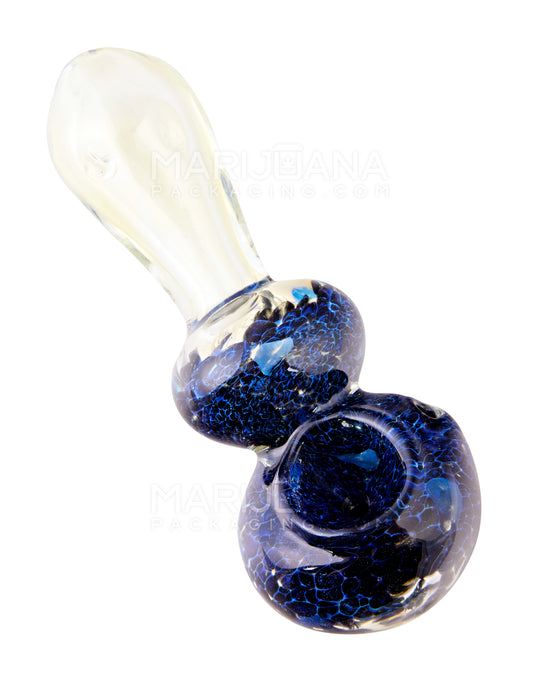 Frit & Fumed Spoon Hand Pipe w/ Single Bulge | 4.5in Long - Glass - Assorted