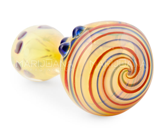 Spiral & Fumed Spoon Hand Pipe w/ Multiple Dots | 4.5in Long - Glass - Assorted