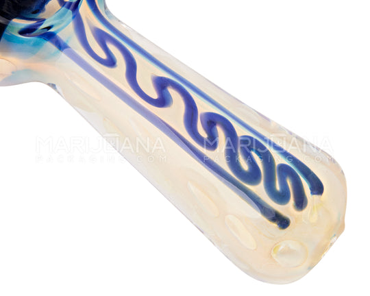 Swirl & Fumed Spoon Hand Pipe w/ Black Accents | 4.5in Long - Glass - Assorted