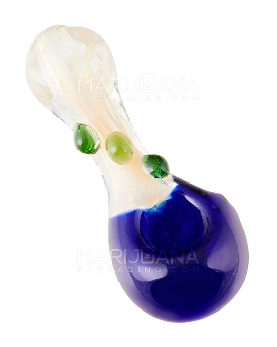 Color Pull & Fumed Spoon Hand Pipe w/ Triple Knockers | 4.5in Long - Glass - Assorted