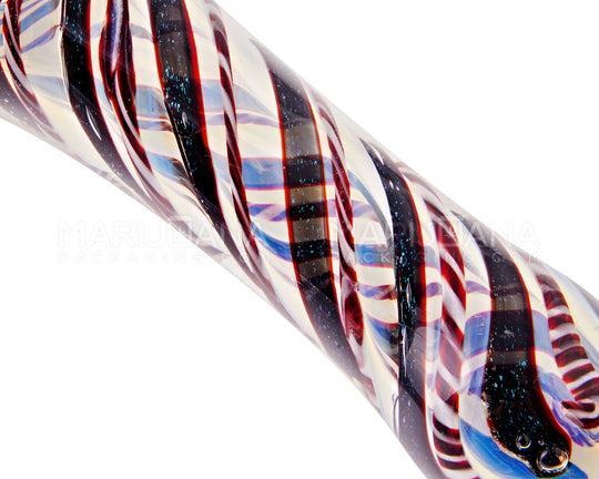 Spiral & Fumed Spoon Hand Pipe w/ Ribboning | 4.5in Long - Glass - Assorted