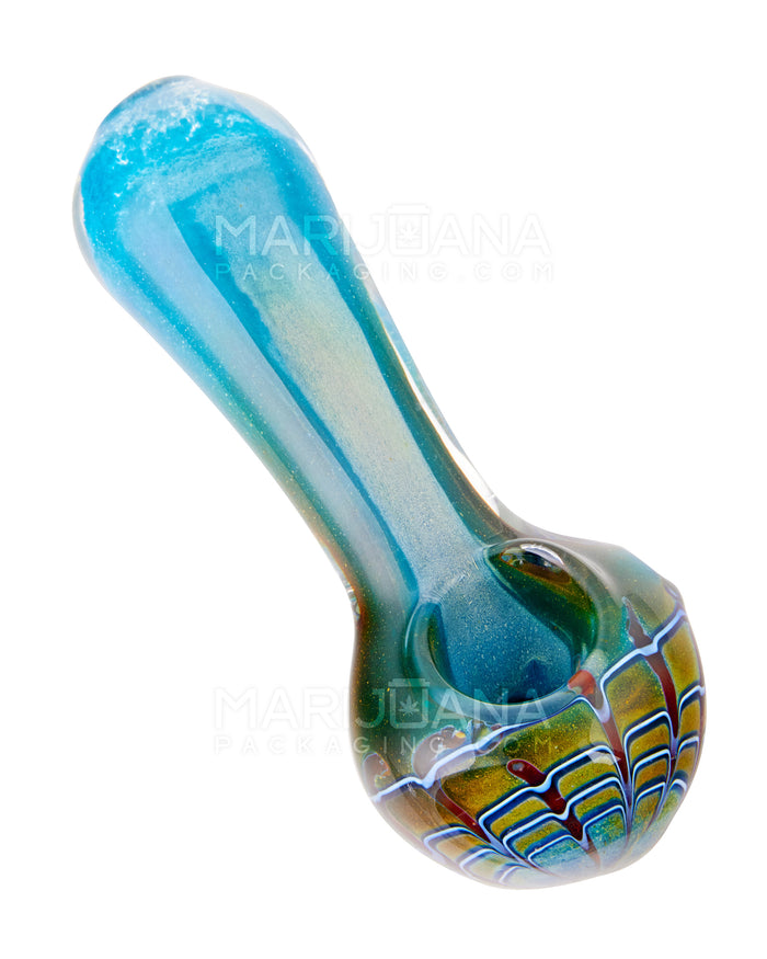 Raked & Frit Spoon Hand Pipe | 5in Long - Glass - Assorted Image