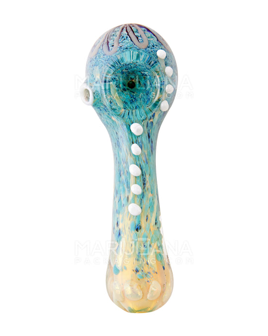 Frit & Swirl Spoon Hand Pipe w/ Multi Knockers | 5in Long - Glass - Assorted - 2