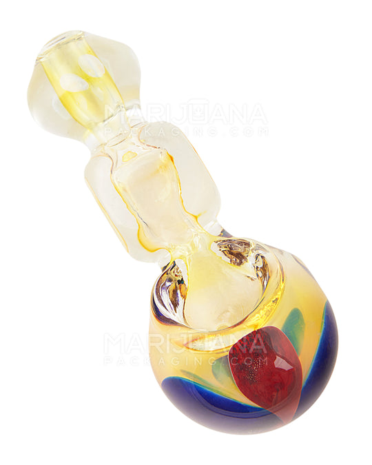 Swirl & Fumed Bulged Spoon Hand Pipe | 3.5in Long - Glass - Assorted