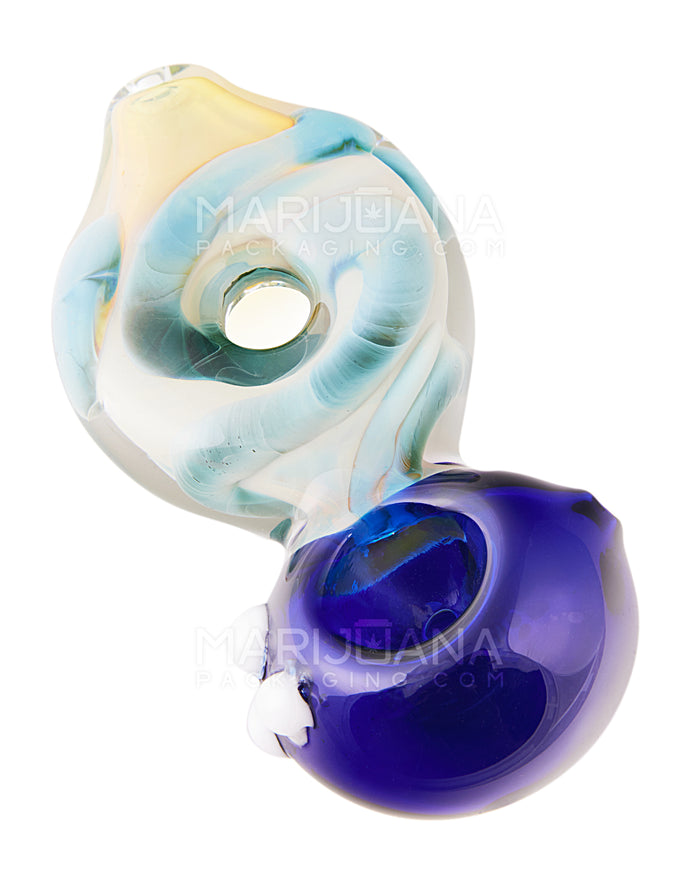 Frit & Swirl Multi Fumed Donut Spoon Hand Pipe | 4in Long - Glass - Assorted Image