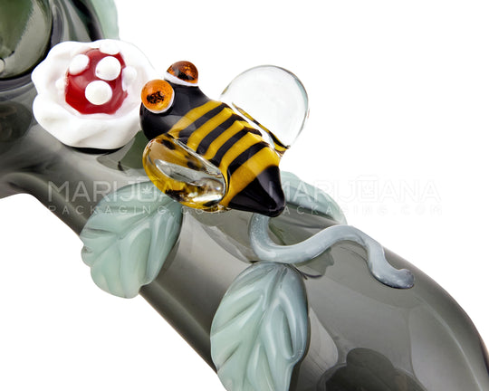 Leaf And Bee Spoon Hand Pipe | 5in Long - Glass - Smoke