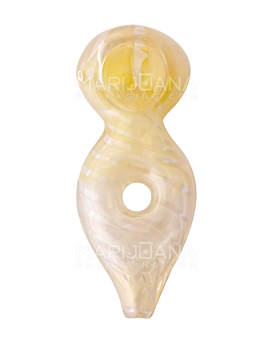 Donut Map Fume Striped Hand Pipe | 4in Long - Glass - Assorted