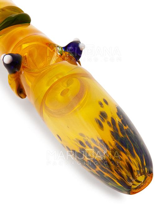 Bee Leaf Fumed Steamroller Hand Pipe | 6.25in Long - Glass