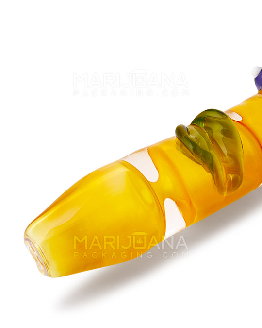 Bee Leaf Fumed Steamroller Hand Pipe | 6.25in Long - Glass