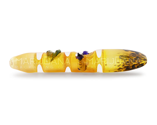 Bee Leaf Fumed Steamroller Hand Pipe | 6.25in Long - Glass