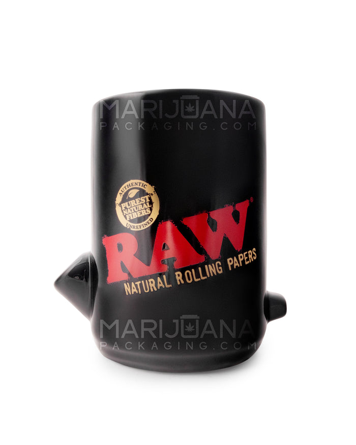 RAW | Wake Up & Bake Up Black Ceramic Cone Mug Image