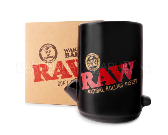 RAW | Wake Up & Bake Up Black Ceramic Cone Mug