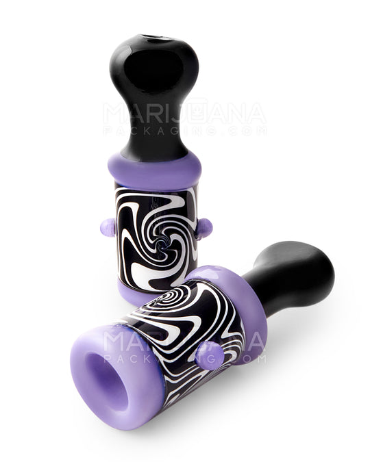 Wig Wag Trippy Chillum Hand Pipe | 3.25in Long - Glass - Assorted