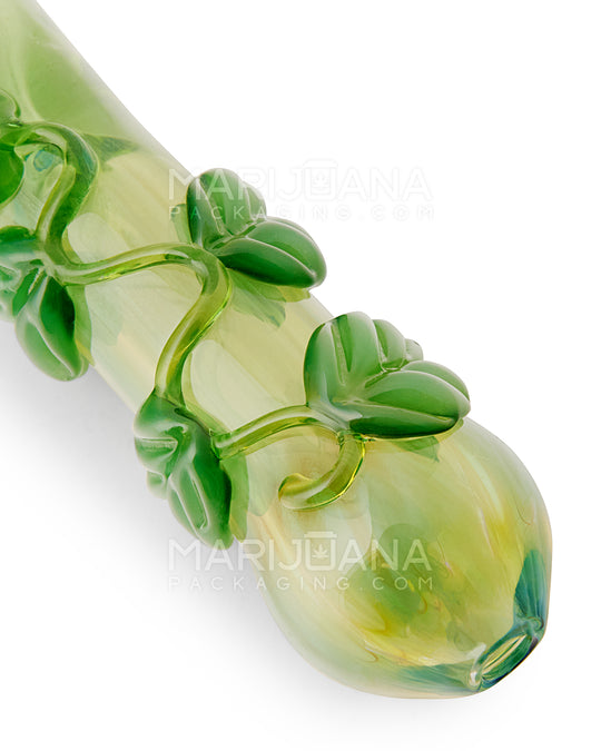 Fumed Leaf Design Chillum Hand Pipe | 3.5in Long - Glass - Assorted