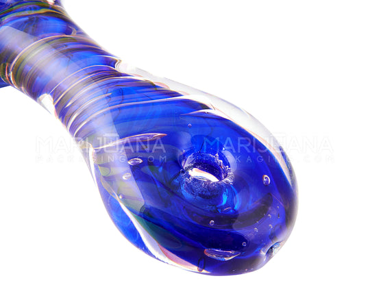 Twist Pull Horseshoe Hand Pipe w/ Triple Knockers | 5in Long - Glass - Assorted - 7