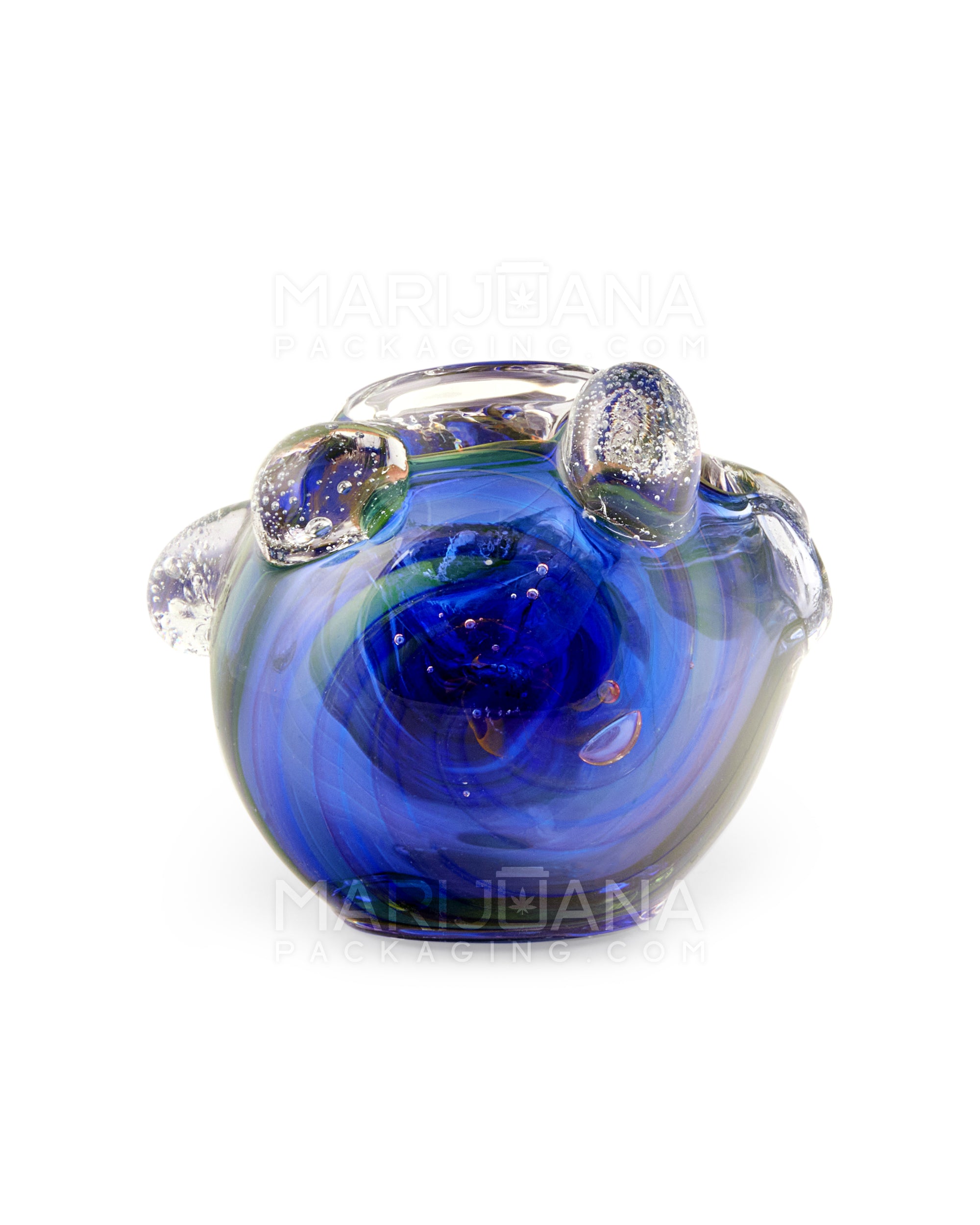 Twist Pull Horseshoe Hand Pipe w/ Triple Knockers | 5in Long - Glass - Assorted - 8