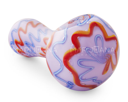 Pink Scratch Design Thick Hand Pipe | 4.5in Long - Glass - Assorted