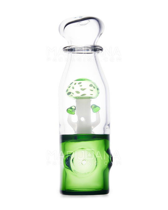 Mushroom In Bottle Steamroller Hand Pipe | 5.5in Long - Glass - Green