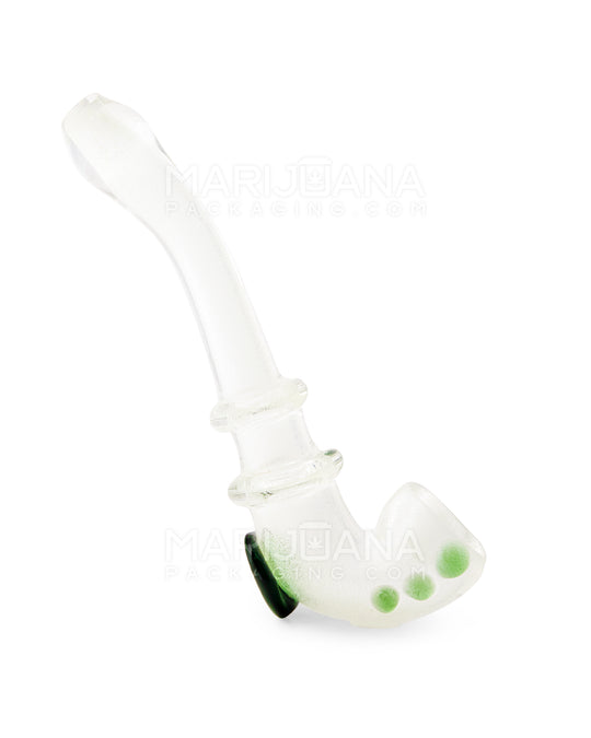 Glow-in-the-Dark | Double Ringed Long Sherlock Hand Pipe w/ Triple Knockers | 6in Long - Glass - Assorted