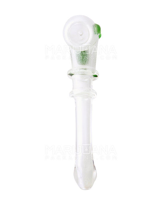 Glow-in-the-Dark | Double Ringed Long Sherlock Hand Pipe w/ Triple Knockers | 6in Long - Glass - Assorted