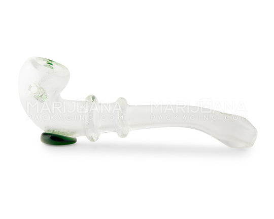 Glow-in-the-Dark | Double Ringed Long Sherlock Hand Pipe w/ Triple Knockers | 6in Long - Glass - Assorted