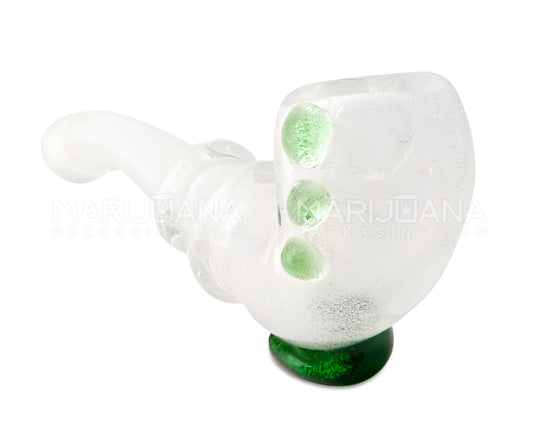 Glow-in-the-Dark | Double Ringed Long Sherlock Hand Pipe w/ Triple Knockers | 6in Long - Glass - Assorted