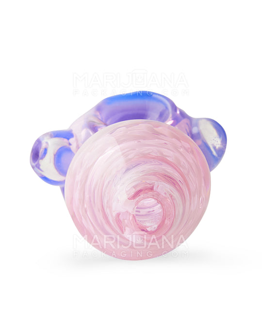 Ribboned Striped Honeycomb Bowl Hand Pipe | 4.5in Long - Glass - Assorted