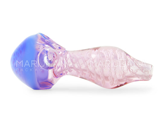 Ribboned Striped Honeycomb Bowl Hand Pipe | 4.5in Long - Glass - Assorted