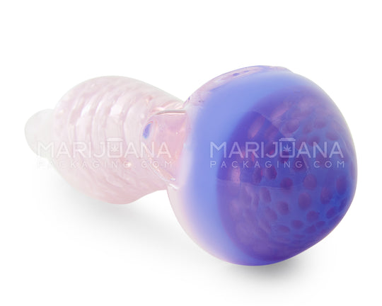 Ribboned Striped Honeycomb Bowl Hand Pipe | 4.5in Long - Glass - Assorted