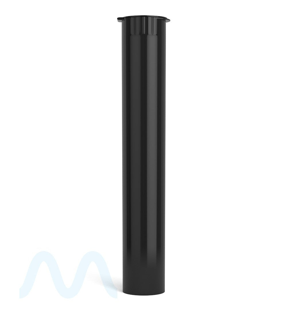 Child Resistant | King Size Pop Top Opaque Plastic USA Pre - Roll Tubes (Open) | 116mm - Black - 1000 Count - 4