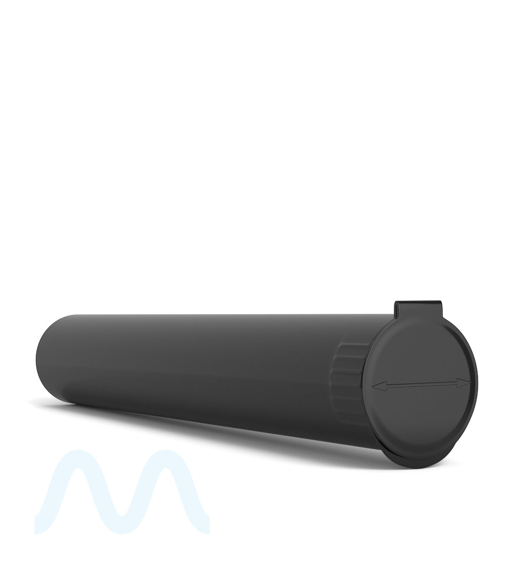 Child Resistant | King Size Pop Top Opaque Plastic USA Pre - Roll Tubes (Open) | 116mm - Black - 1000 Count - 5