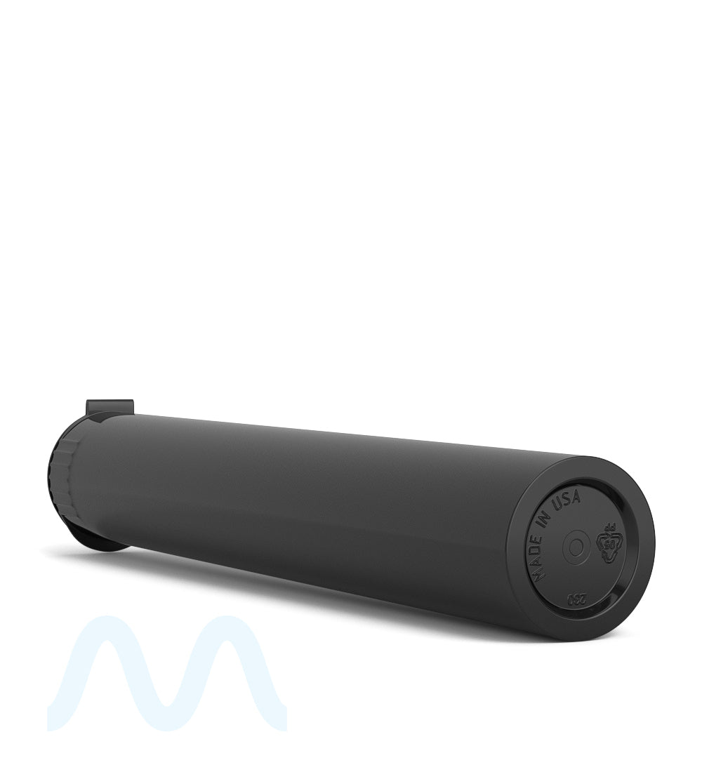 Child Resistant | King Size Pop Top Opaque Plastic USA Pre - Roll Tubes (Open) | 116mm - Black - 1000 Count - 6