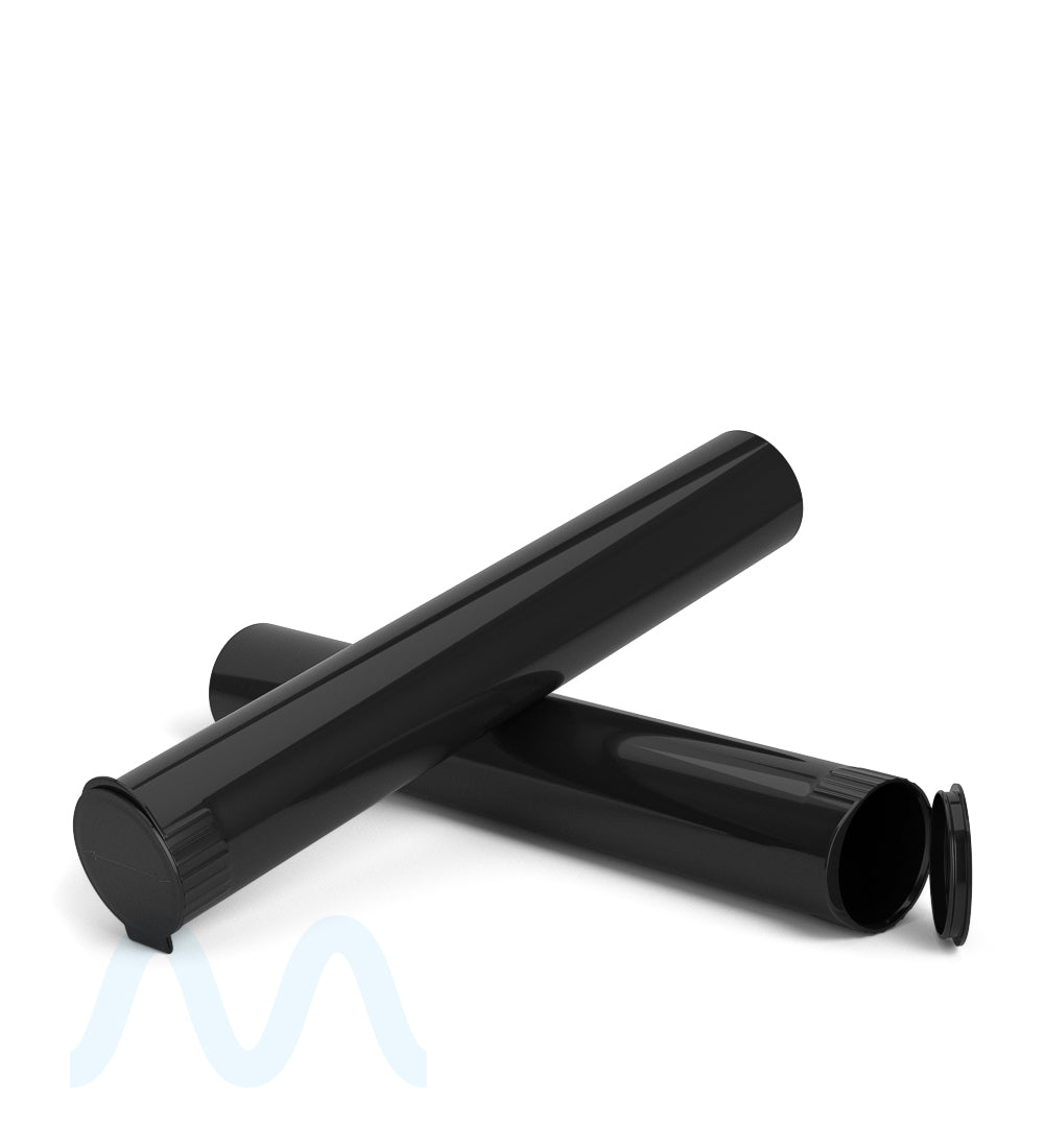 Child Resistant | King Size Pop Top Opaque Plastic USA Pre - Roll Tubes (Open) | 116mm - Black - 1000 Count - 9
