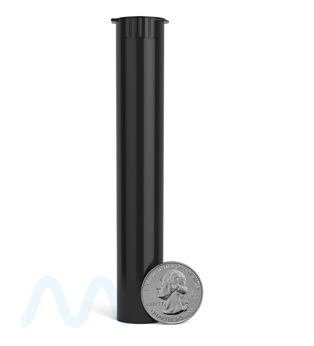 Child Resistant | King Size Pop Top Opaque Plastic USA Pre - Roll Tubes (Open) | 116mm - Black - 1000 Count - 11