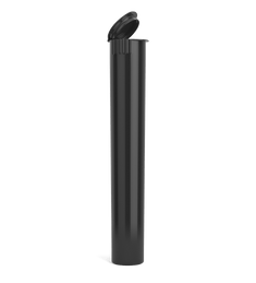Child Resistant | King Size Pop Top Opaque Plastic Pre - Roll Tubes | 116mm - Black - 1000 Count - 1