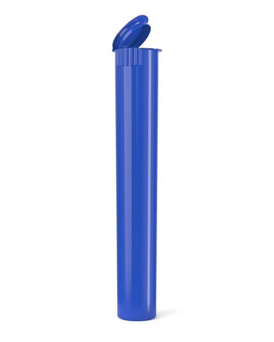 Child Resistant | King Size Pop Top Opaque Plastic Pre - Roll Tubes | 116mm - Blue - 1000 Count - 1