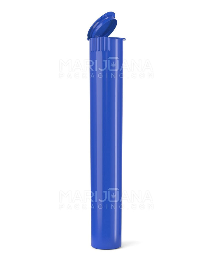 Child Resistant | King Size Pop Top Opaque Plastic Pre-Roll Tubes | 116mm - Blue | Sample Image