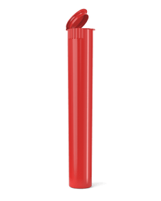 Child Resistant | King Size Pop Top Opaque Plastic Pre - Roll Tubes | 116mm - Red - 1000 Count - 1